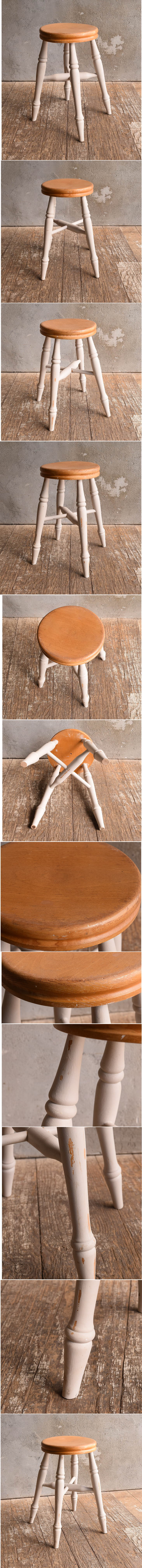 イギリス アンティーク家具 木製スツール 椅子 13598