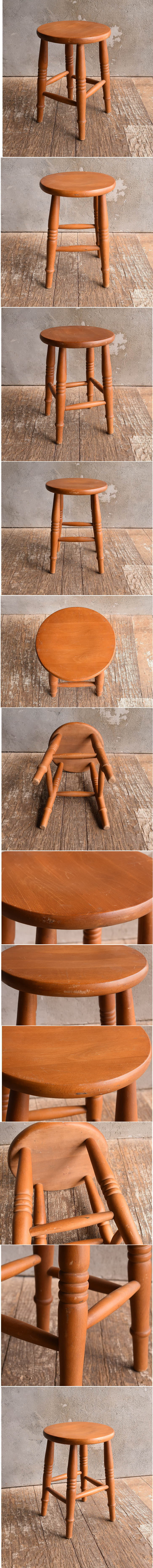 イギリス アンティーク家具 木製スツール 椅子 13599