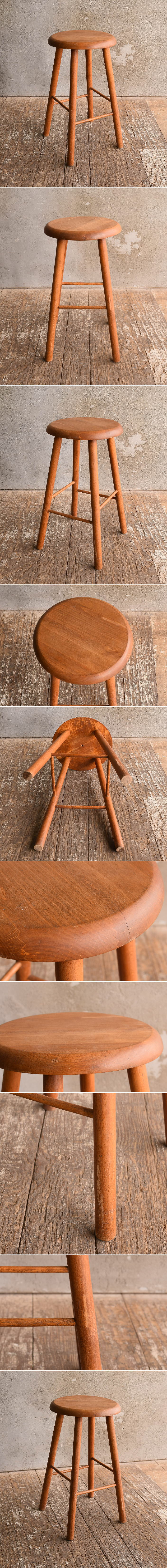 イギリス アンティーク家具 木製スツール 椅子 13602