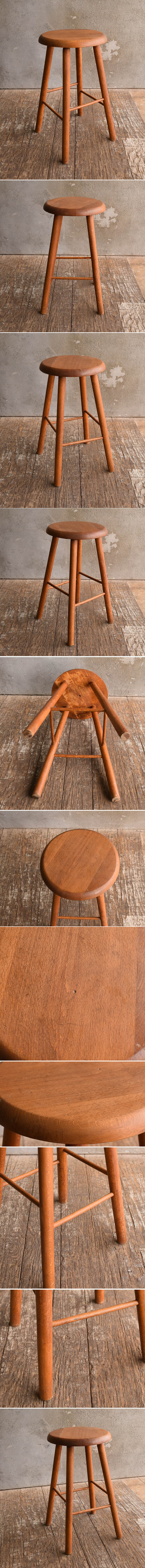 イギリス アンティーク家具 木製スツール 椅子 13603