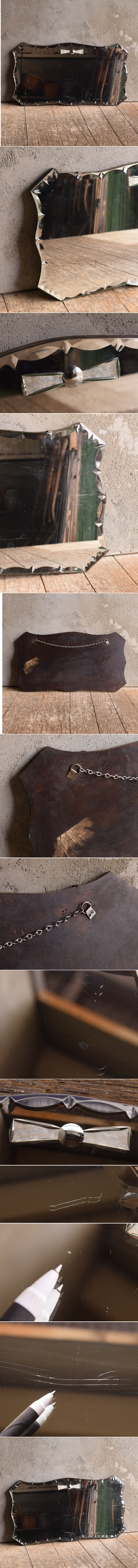 イギリス アンティーク　 壁掛けミラー 鏡　13606