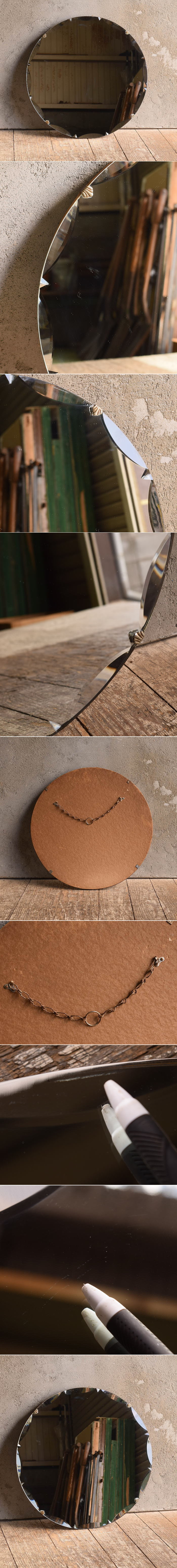 イギリス アンティーク　 壁掛けミラー 鏡　13607