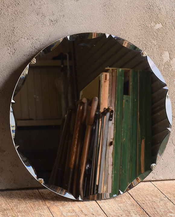 イギリス アンティーク　 壁掛けミラー 鏡　13607