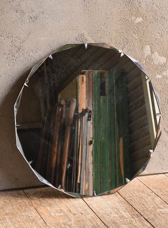 イギリス アンティーク　 壁掛けミラー 鏡　13608