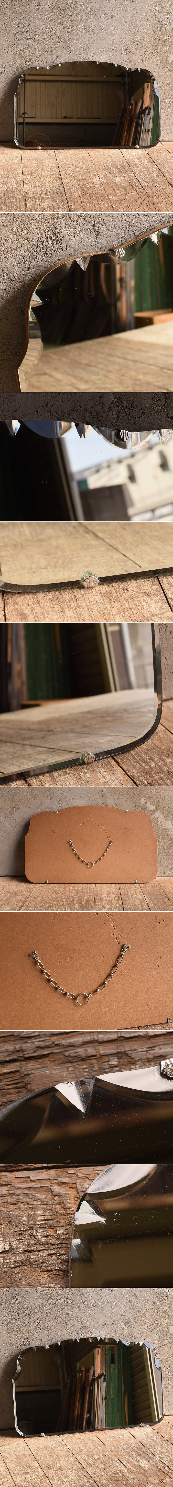 イギリス アンティーク　 壁掛けミラー 鏡　13610