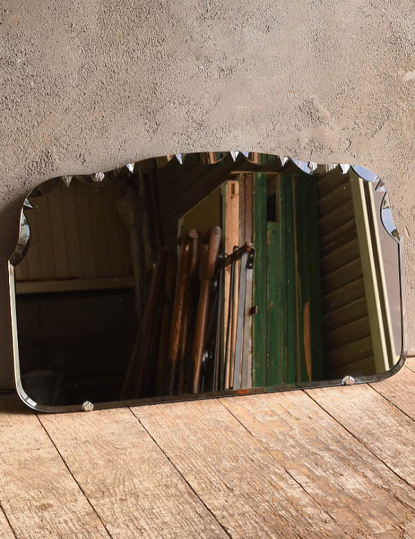 イギリス アンティーク　 壁掛けミラー 鏡　13610