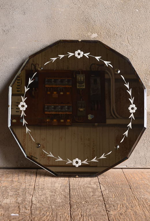 イギリス アンティーク　 壁掛けミラー 鏡　13613