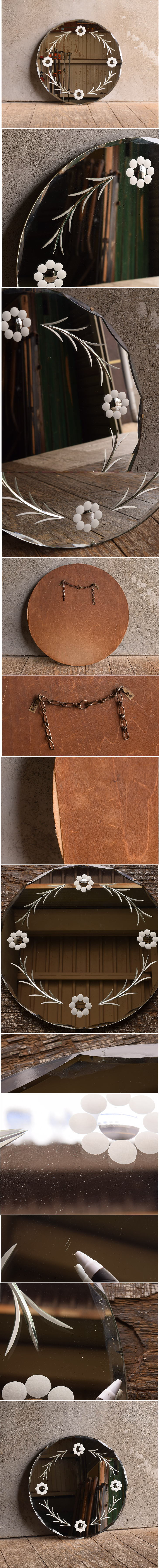 イギリス アンティーク　 壁掛けミラー 鏡　13614