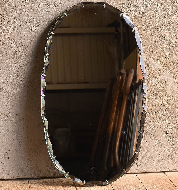 イギリス アンティーク　 壁掛けミラー 鏡　13615