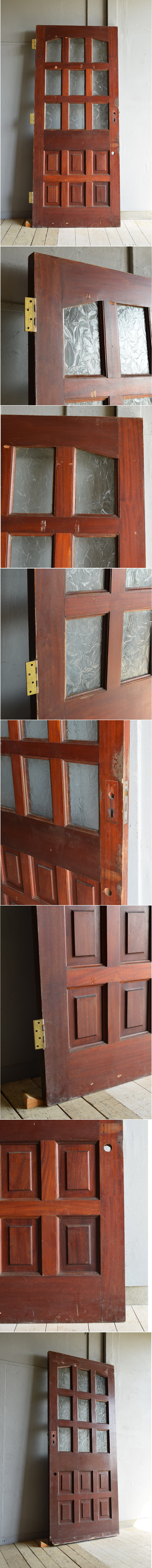 イギリス アンティーク ガラス入り木製ドア 扉 建具 7213