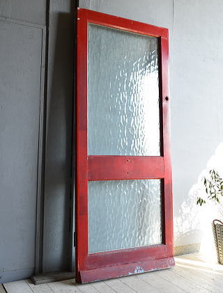 イギリス アンティーク ガラス入り木製ドア 扉 建具 7233