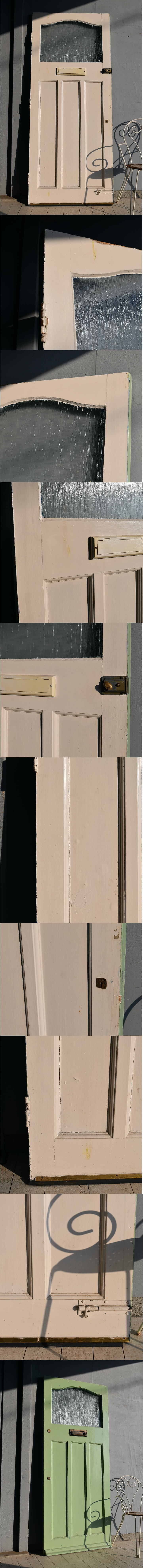 イギリス アンティーク ガラス入り木製ドア 扉 建具 9542