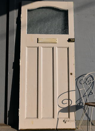 イギリス アンティーク ガラス入り木製ドア 扉 建具 9542