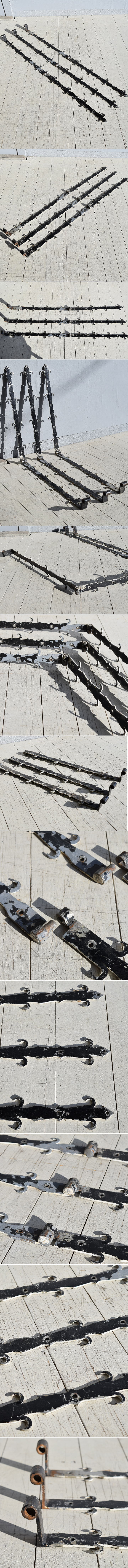 イギリス アンティーク 鉄製ヒンジ×3 建具金物 7787