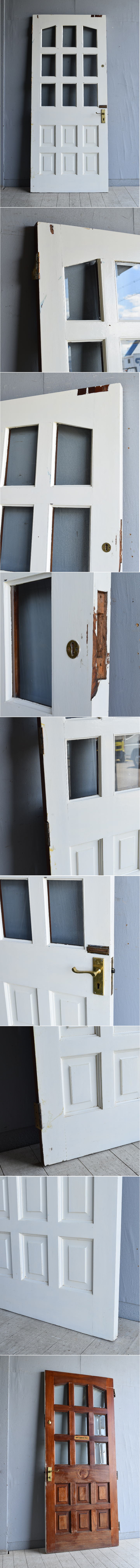イギリス アンティーク ガラス ドア 扉 建具 7998