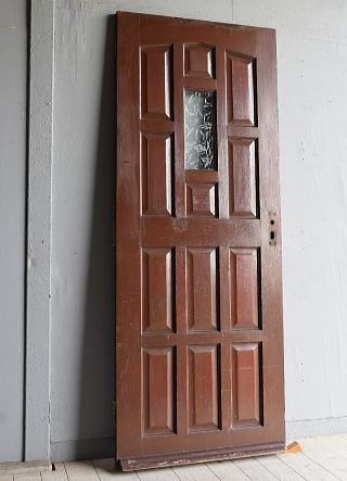 イギリス アンティーク ガラス入り木製ドア 扉 建具　8293