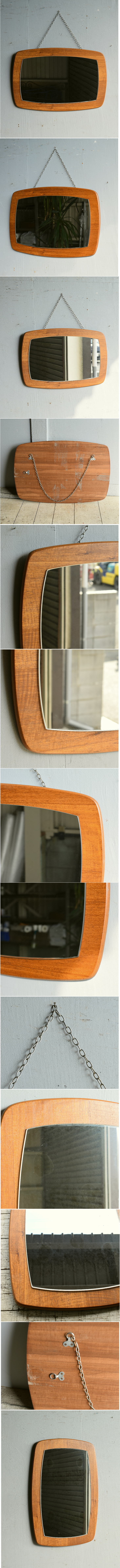 イギリス アンティーク　 木製枠 ミラー 鏡　8325