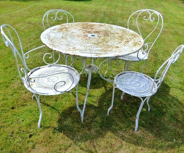 フレンチ アンティーク ガーデンチェア テーブル セット 8619