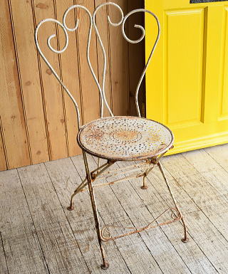 フレンチ アンティーク アイアンガーデンチェア ガーデニング 8908