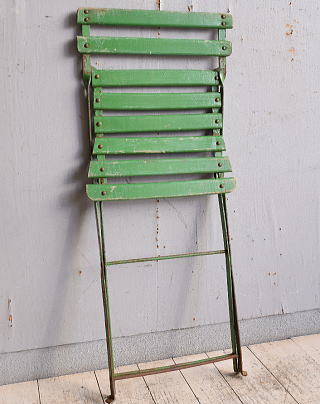 フレンチ アンティーク フォールディング ガーデンチェア 椅子 9803